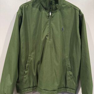VTG Polo Ralph Lauren green 1/4 zip golf windbreaker rain jacket mens XLarge
